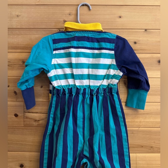 Vintage 90’s Gymboree Size XS/9-12 Months Retro Stripe Collared Jumpsuit - Picture 10 of 12